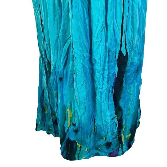 Decode 1.8 Womens Blue 100% Silk Print Sleeveless Empire Waist Dress sz 8w - Picture 9 of 16